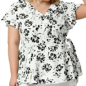 Valerie Stevens Black and White Floral Blouse